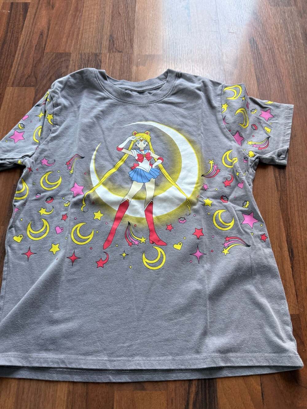 Hybrid Apparel Sailor Moon Graphic T-Shirt Gray Size XS